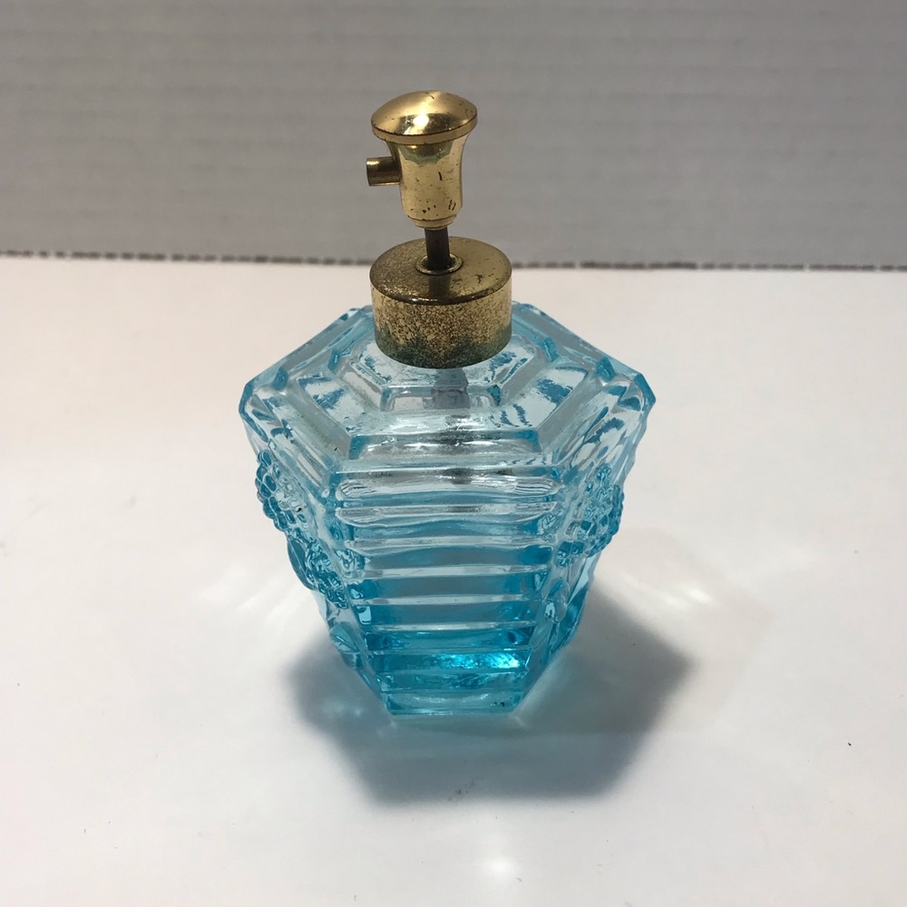 Vintage Perfume Bottle Blue Glass